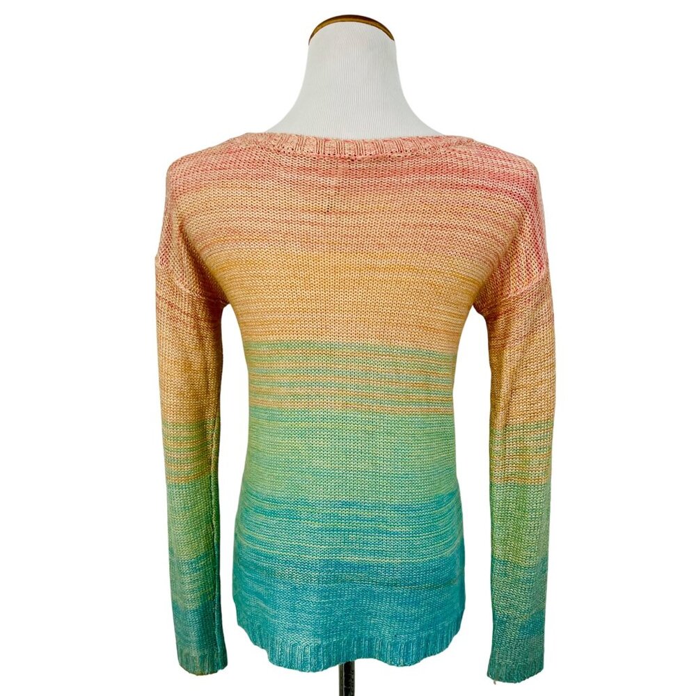 Anthropologie x Willow & Clay Ombre Rainbow Metallic Threading Knit Sweater - Picture 6 of 12